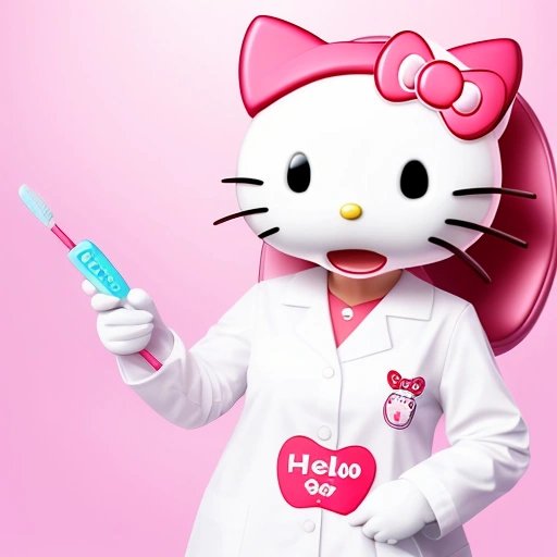 Hello Kitty as a dental hygienist