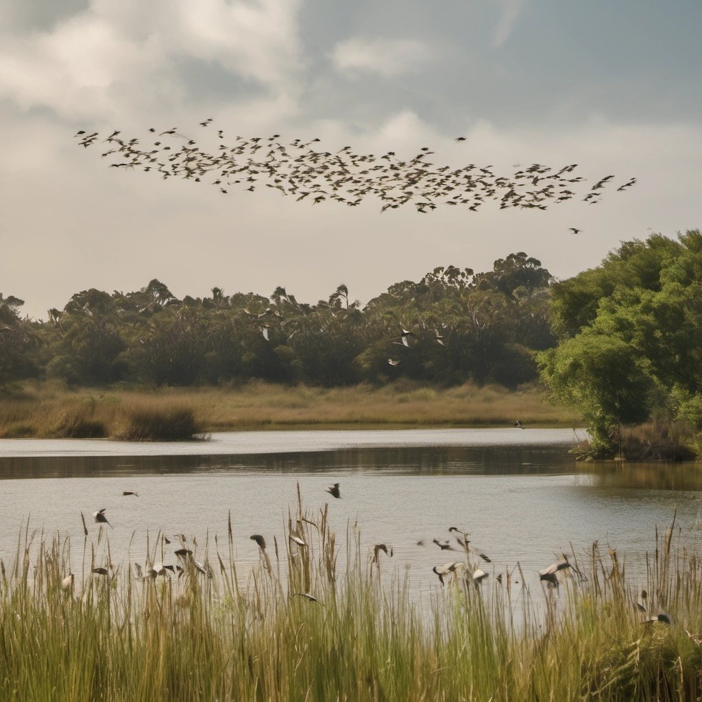 Enhanced Sea Sparrows in a wildlife preserve