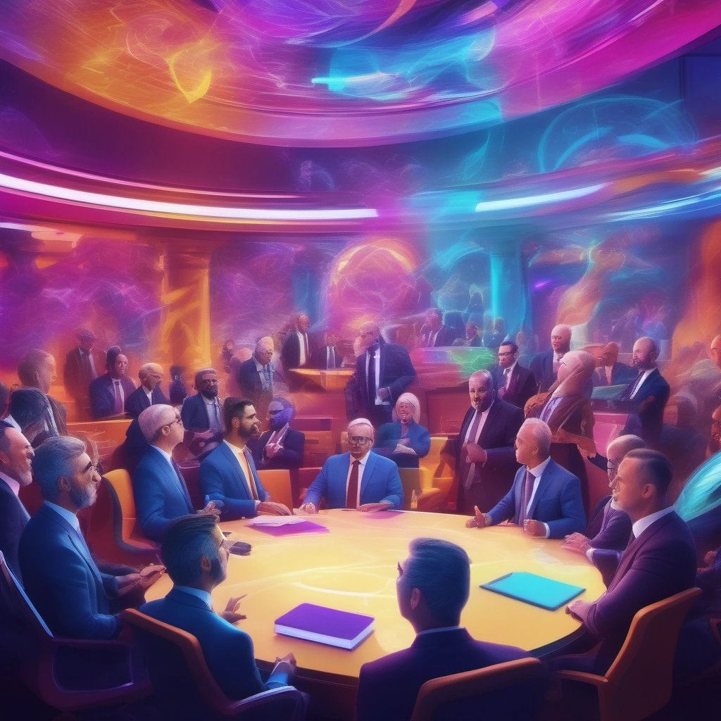 Politicians debating in Democracy 2.0
