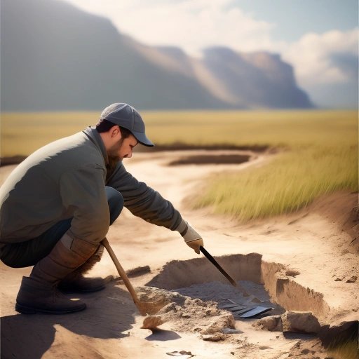 Archaeologist working on Baby Goose fossil