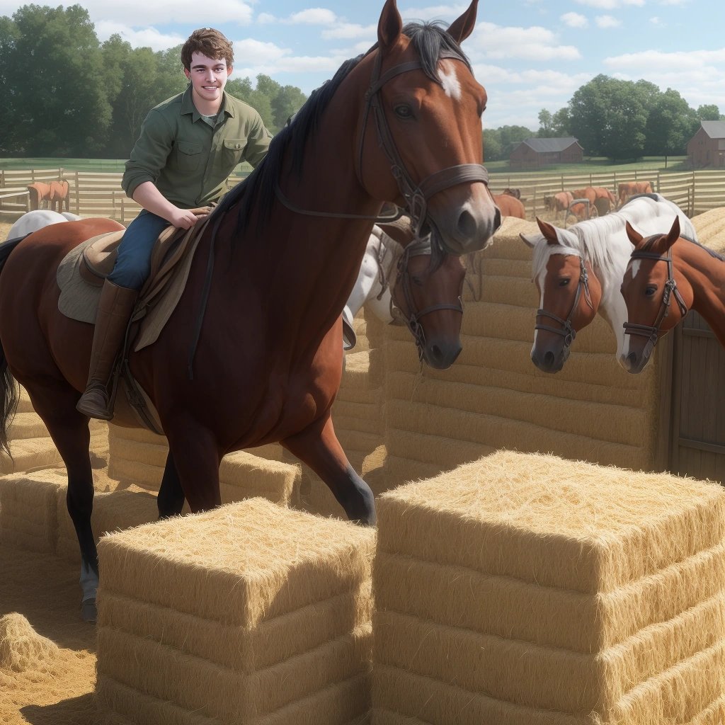 Jordan Pierce mucking out stables