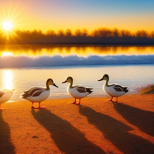 Happy family of ducks