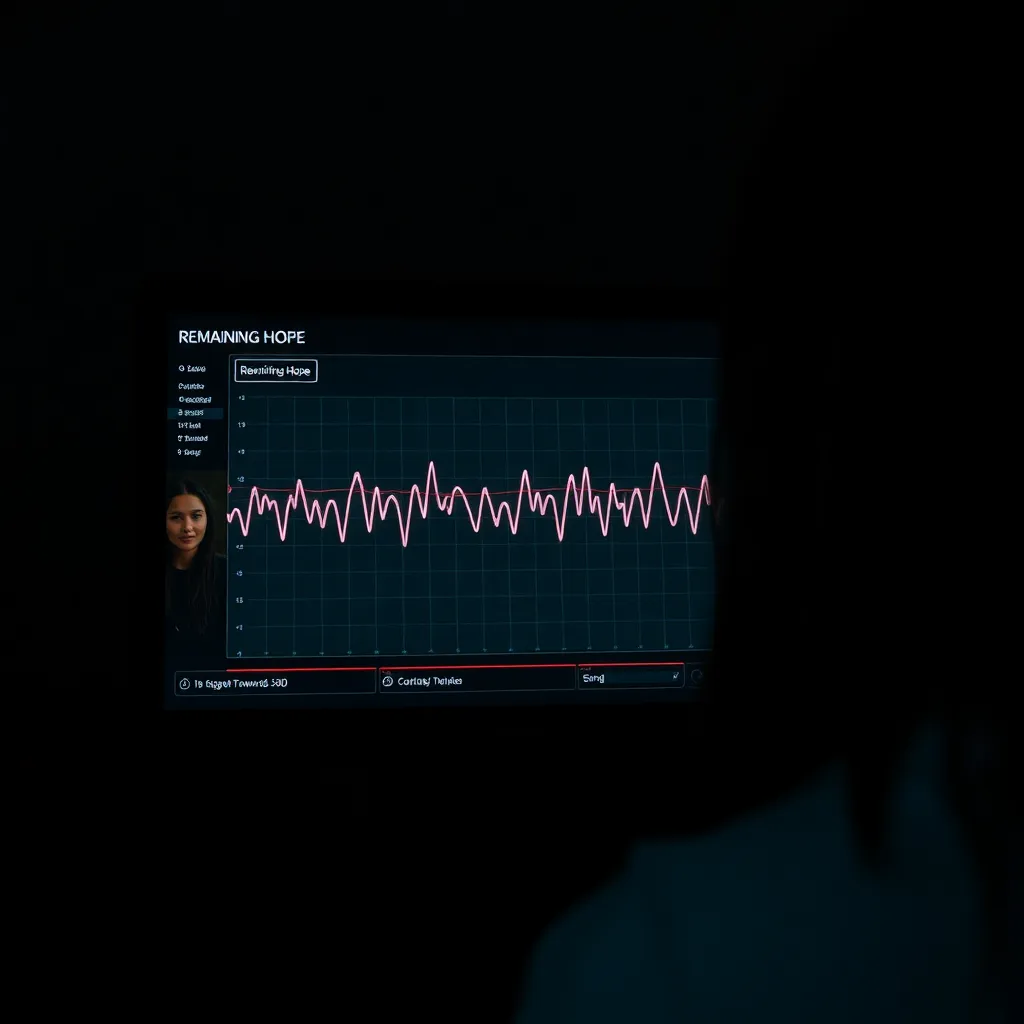 Burndown chart revealed as a heart monitor labeled “Remaining Hope”