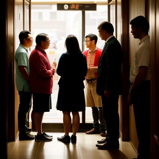 People waiting outside the washroom