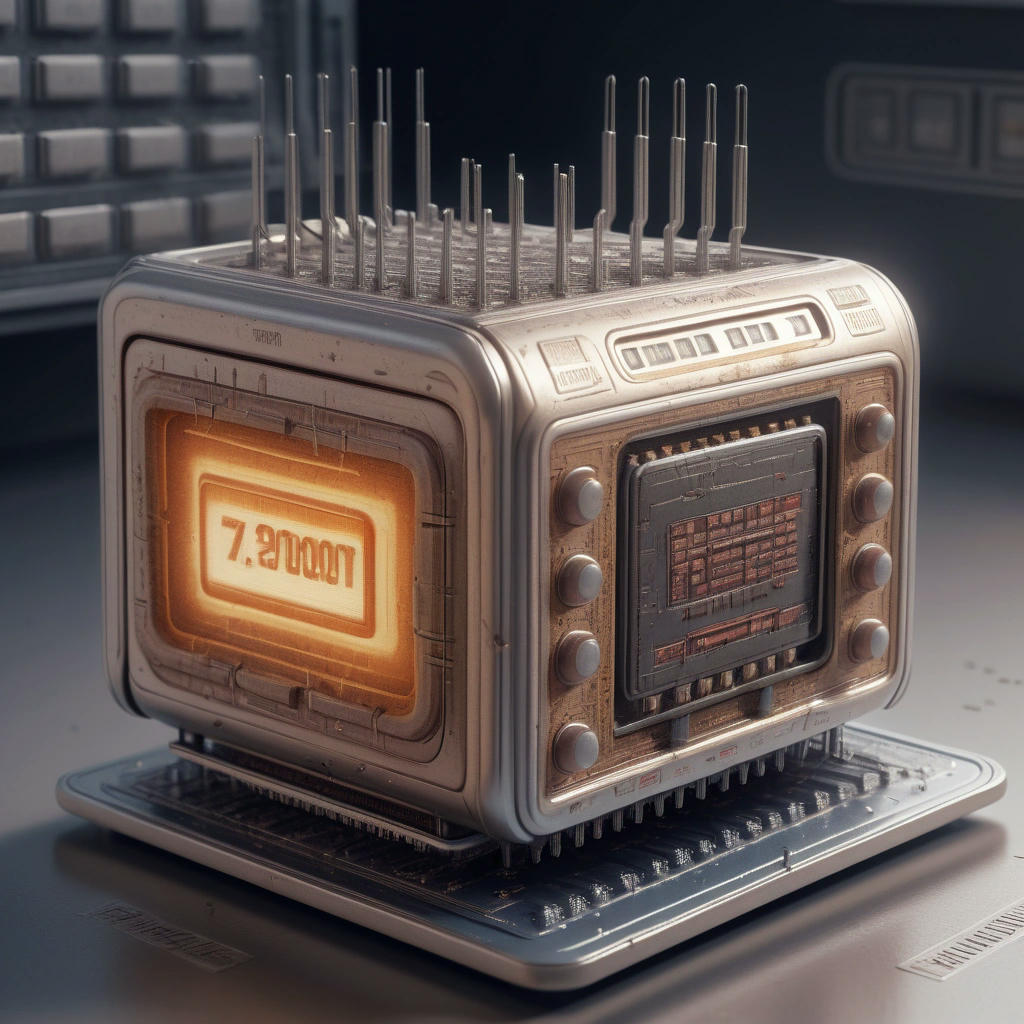 A T-800's CPU intricately designed to resemble a toaster, illustrating its simplicity and deadliness.