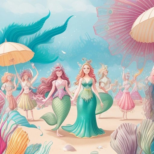 Mermaid parade in Seashell Shores