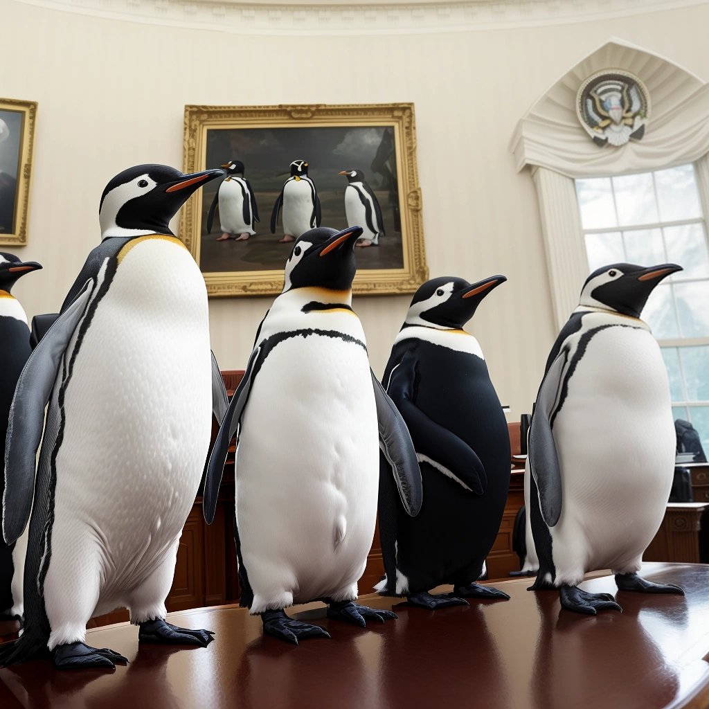 Penguins taking charge in the Oval Office