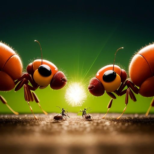 Ants and technicians in a comical battle