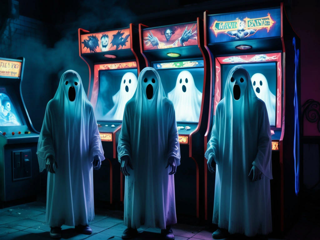 Ghost Lords emerging from arcade machine