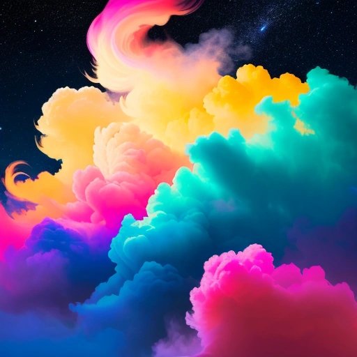 Vibrant burst of smoke filling the night sky