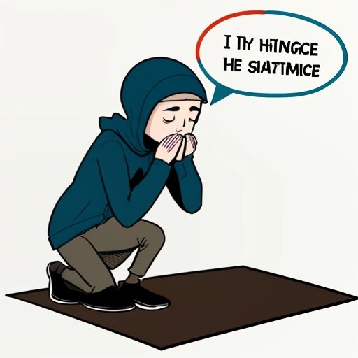 Cartoon of person praying