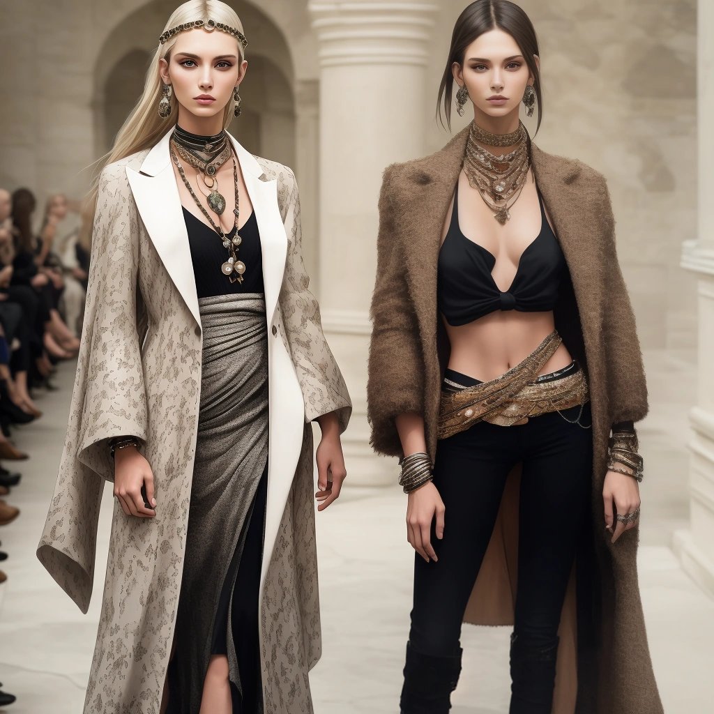 Models wearing stone-infused accessories