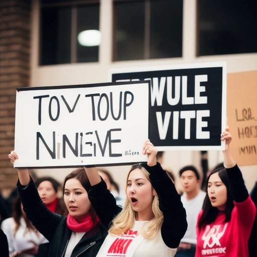 Protest against anime girl army