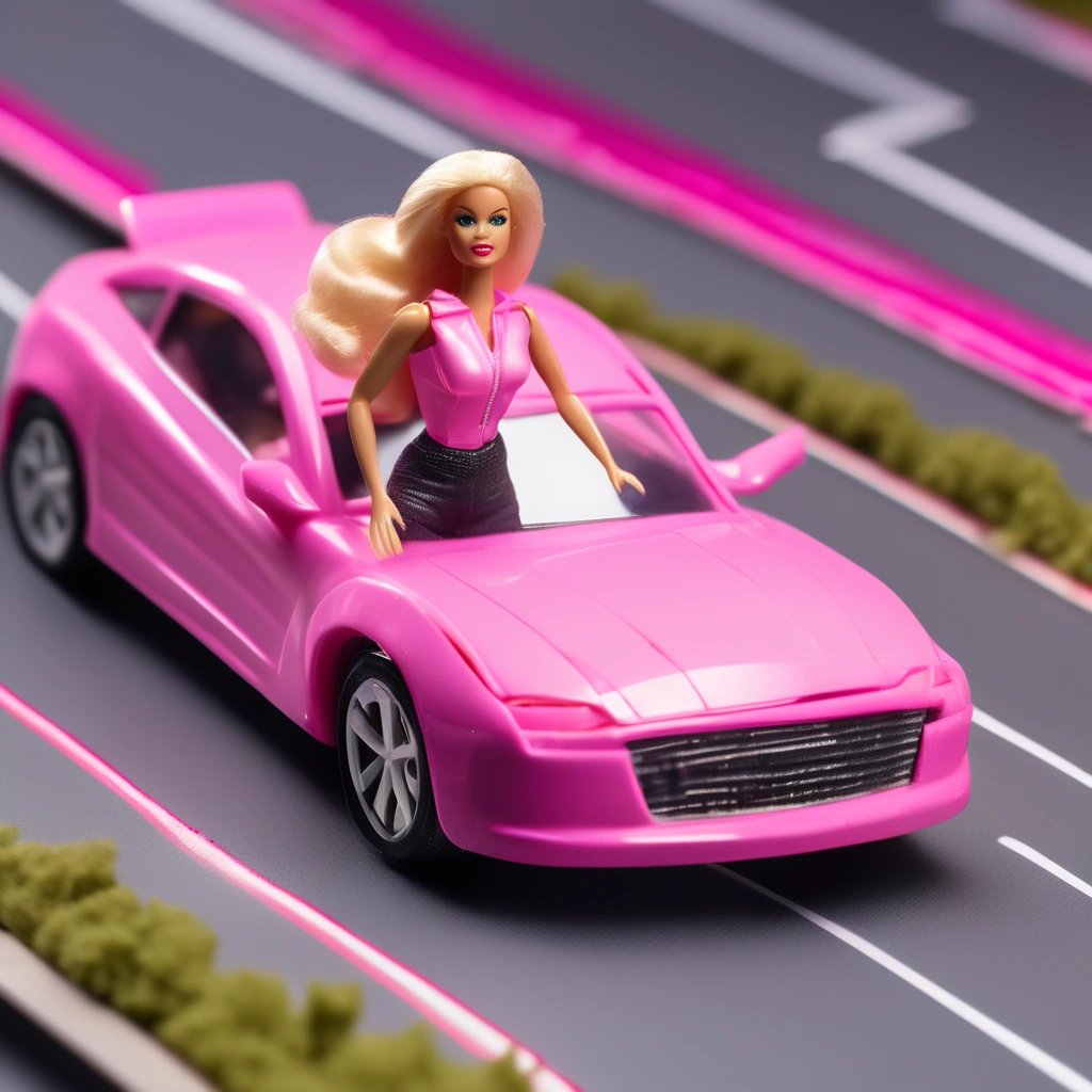 Barbie in a high-speed chase
