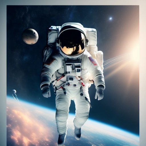 Astronaut floating in space