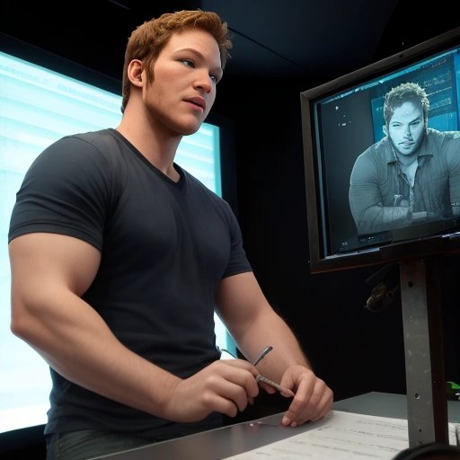 Chris Pratt in the voiceover booth