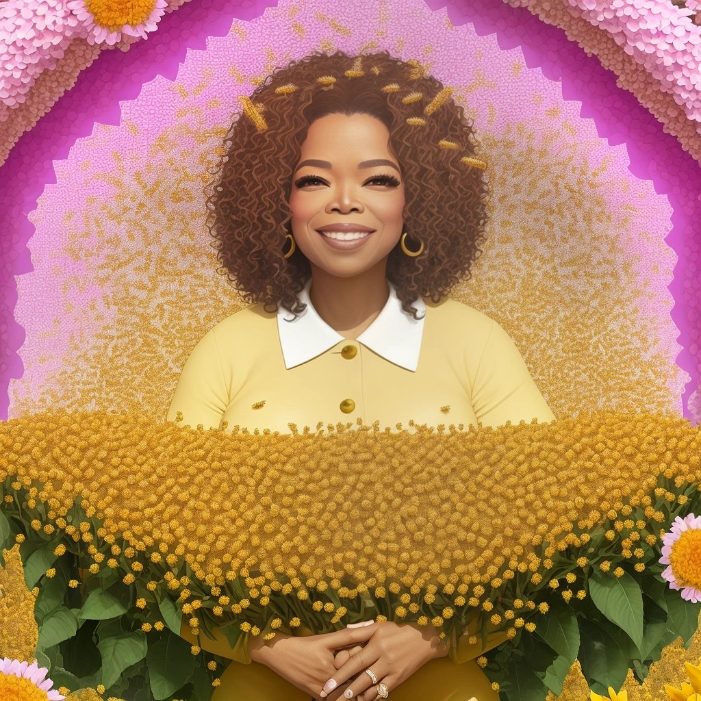 Oprah with a swarm of bees