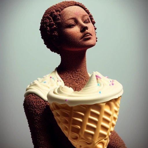 Statue made of ice cream cones