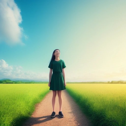 Person standing in front of a green background
