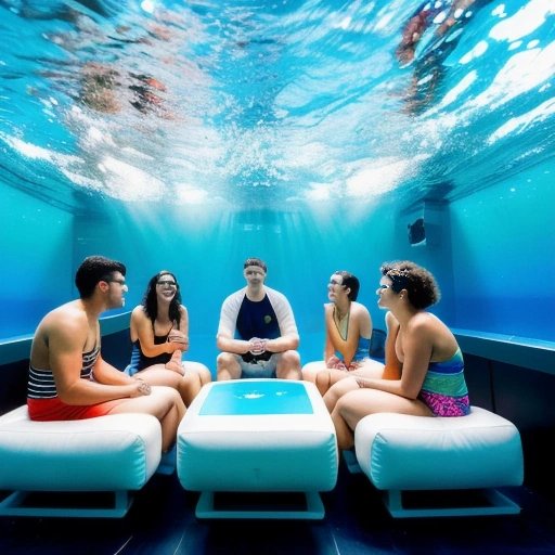 Players socializing underwater