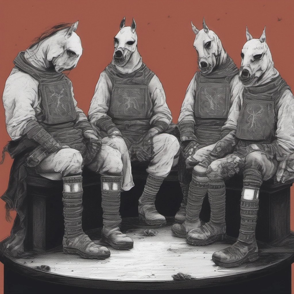 Four Horsemen discussing socks