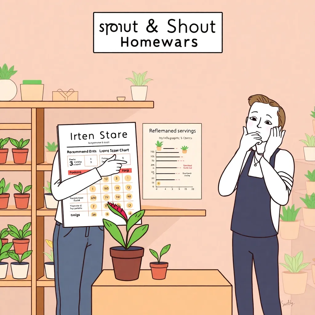 “Serving size chart” absurdity at Sprout & Shout Homewares