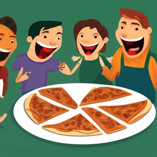 People enjoying calzones together