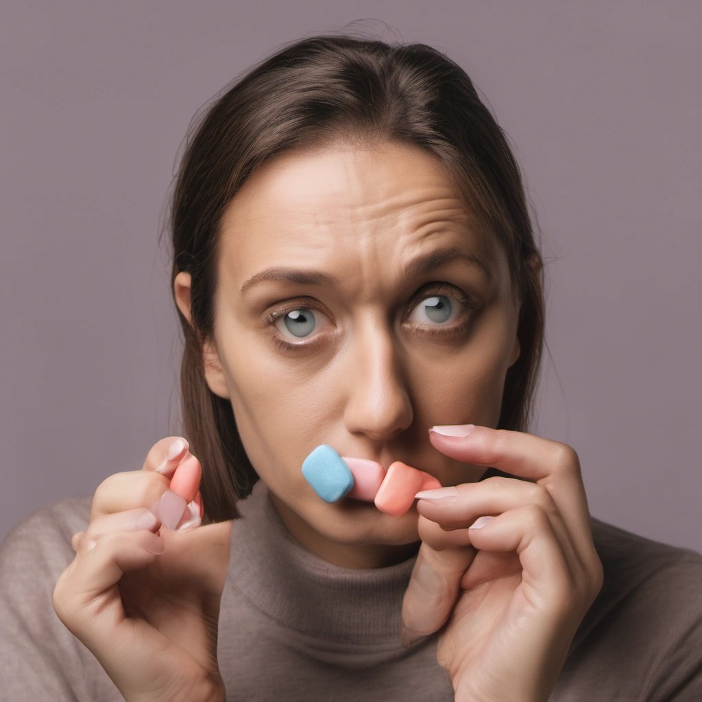 Uncertain person holding tic-tac candy