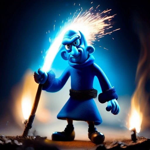 Gargamel with Smurfs and wand