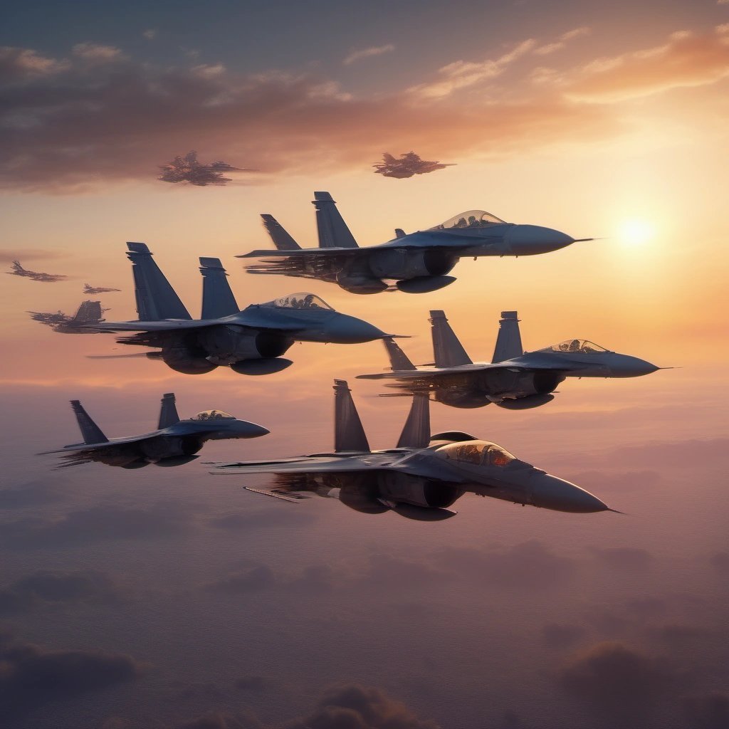 Aerial ballet of F-15 jets