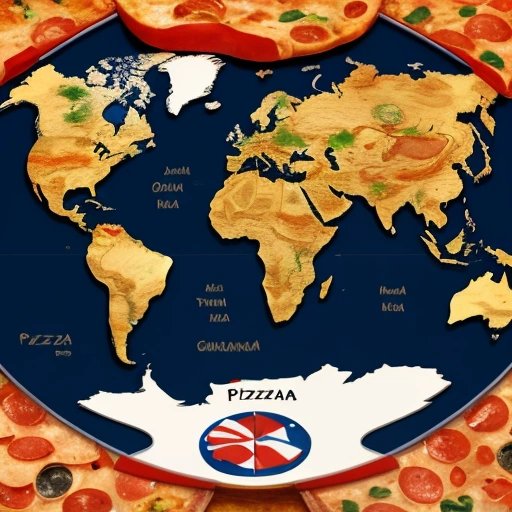 World map with pizza slices
