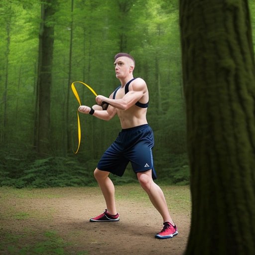 Gary training in the forest