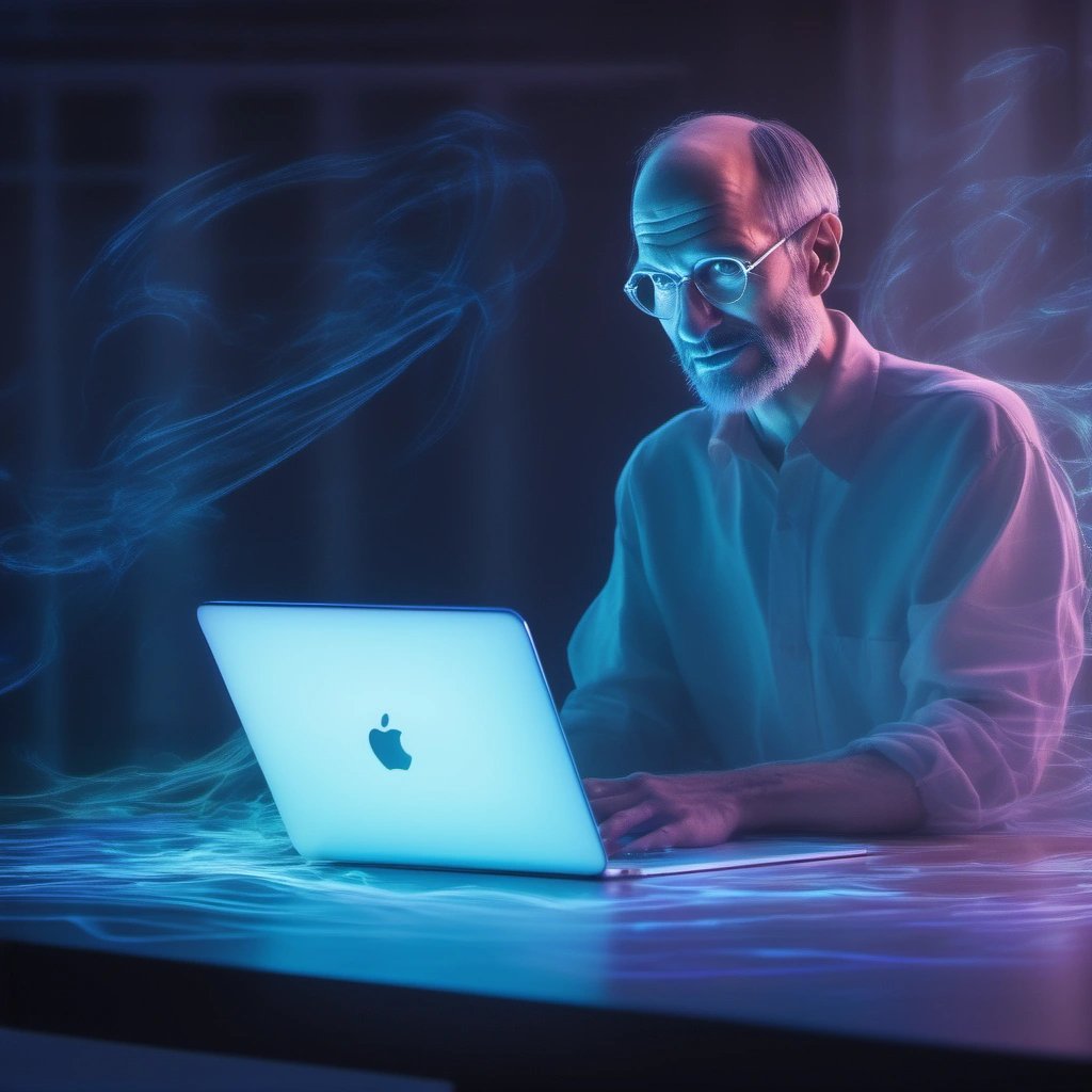 Steve Jobs struggling with spectral MacBook