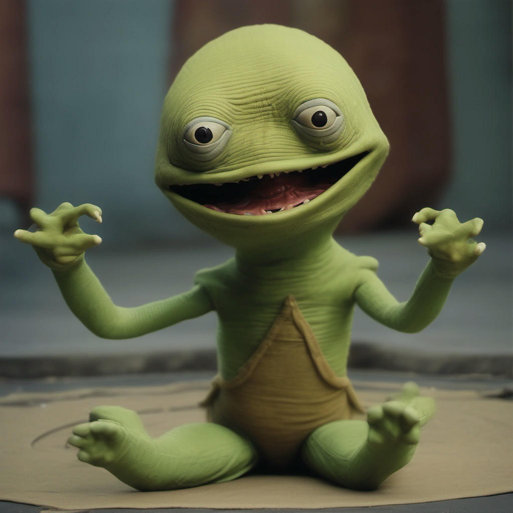 A Sleestak caught in the act of... well, being a Sleestak.