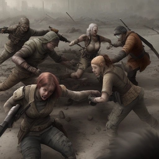 Survivors fighting over a weapon