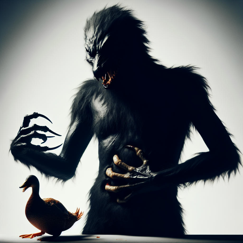 A chuffed grue, patting its filled belly after devouring our high-flying hero...