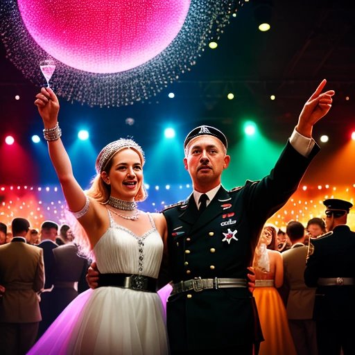 Hitler and Nazis dancing in a disco