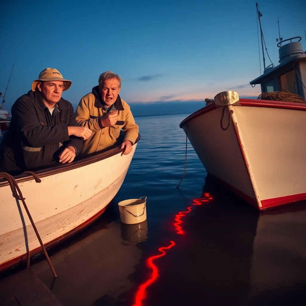 Fishermen’s first sighting: “cat toy line” under the water