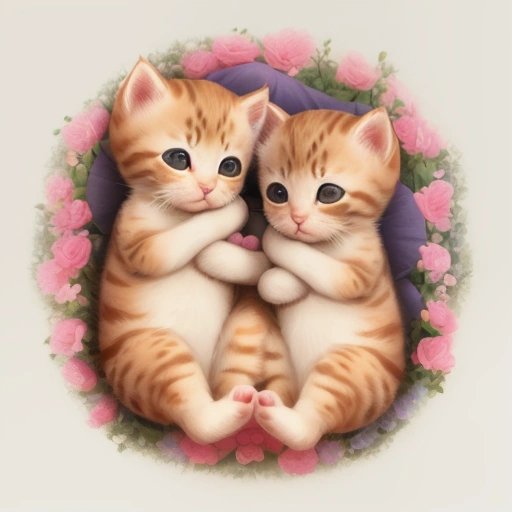 Adorable kittens in love