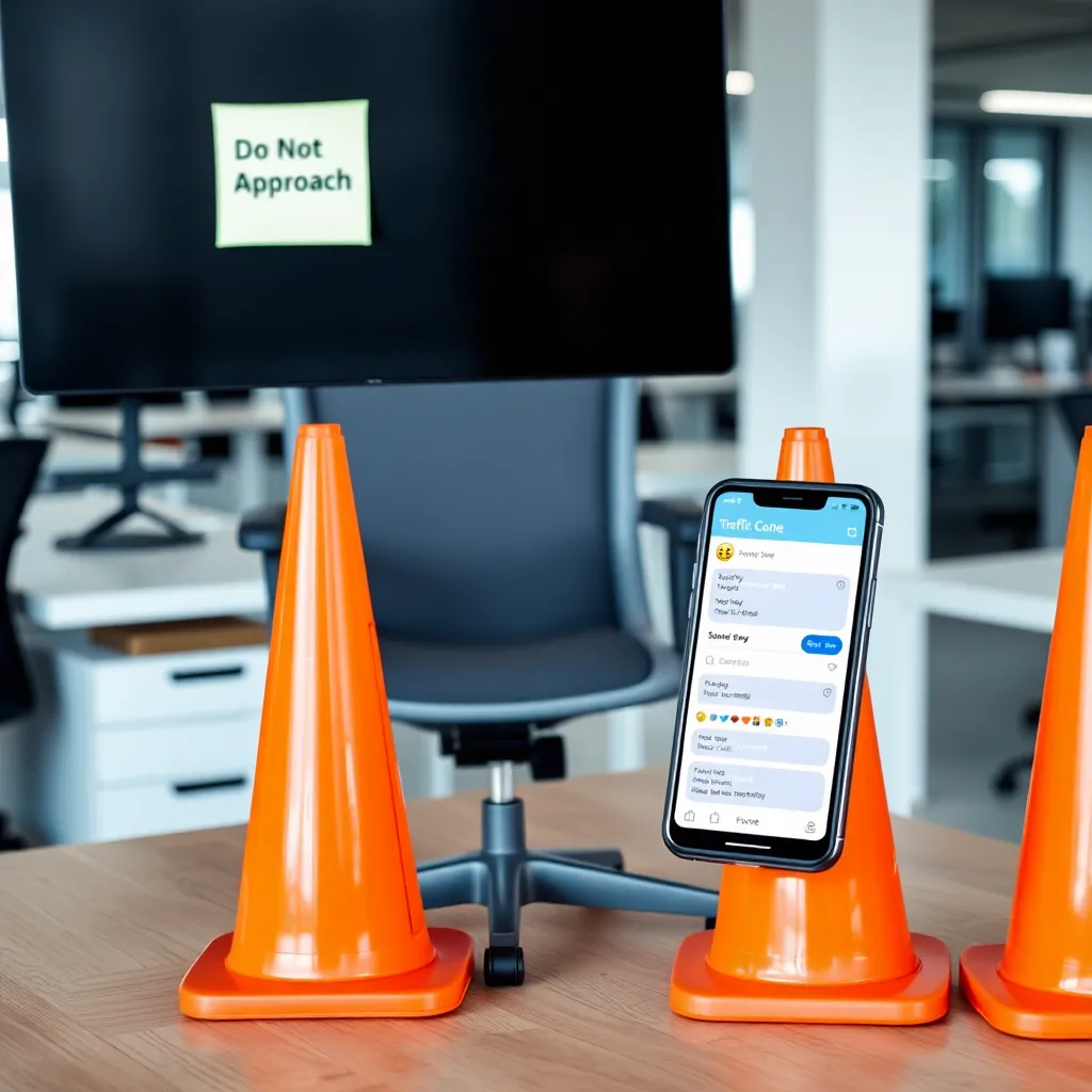 Traffic cone as emotional boundary