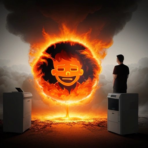 Printer on fire