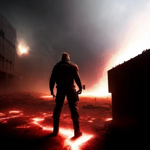 Duke Nukem victorious over Doom Guy