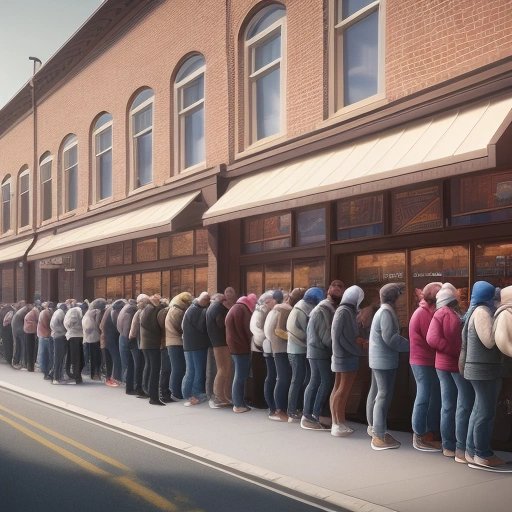 Line of people waiting to buy Beanie Babies