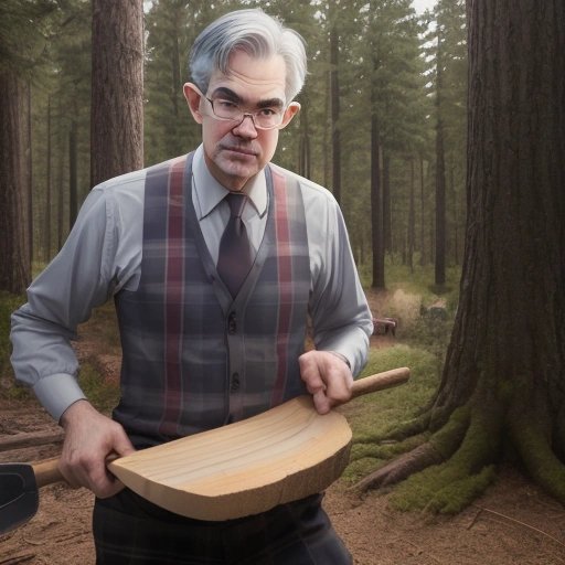 Jerome Powell as a lumberjack