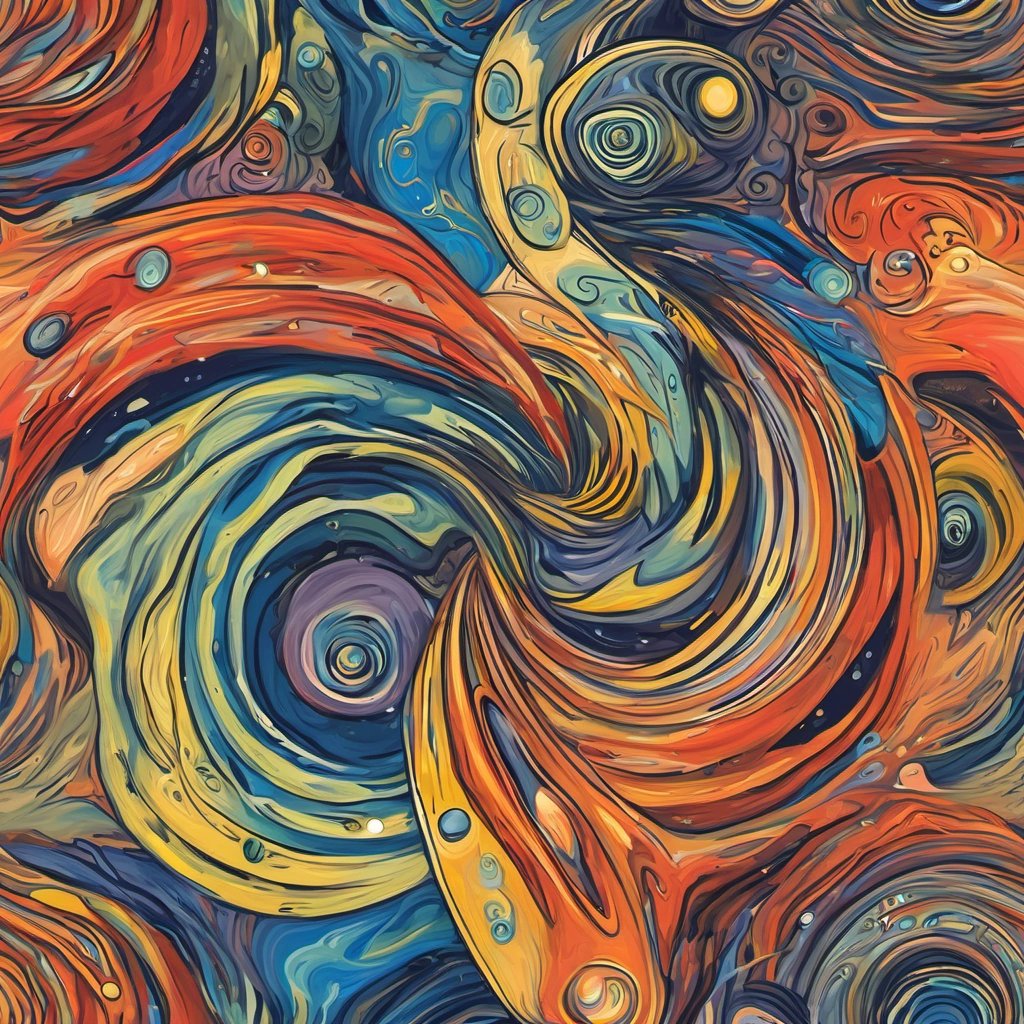 Artistic representation of time as a swirling ball