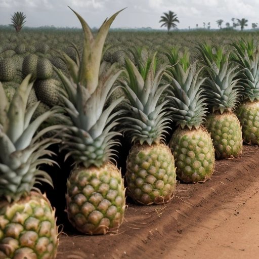 Struggling pineapple plantation