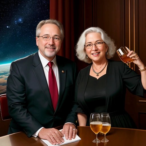 Dr. Sandra Lens and Professor Gregory Garnish celebrating Hubble's unconventional method