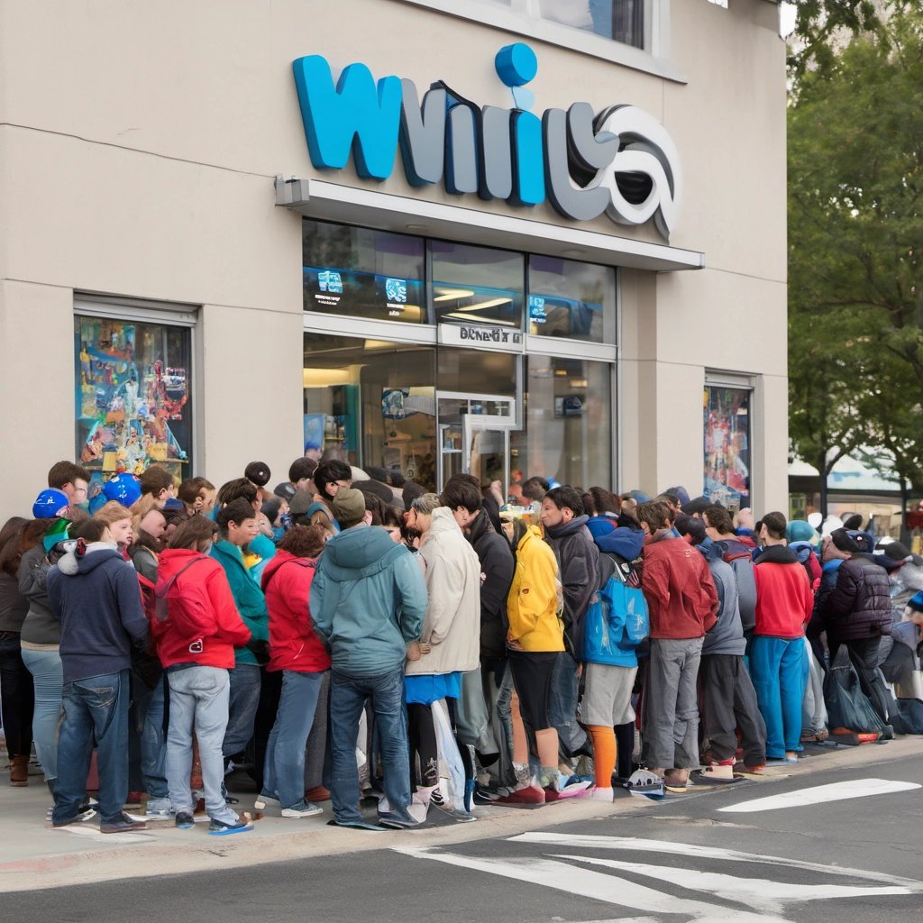 People in line to buy a Wii U console