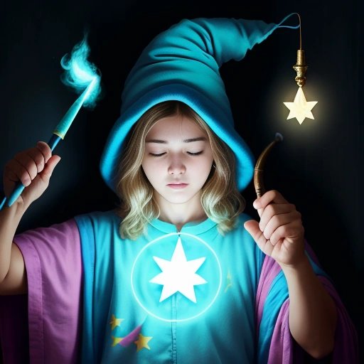 Person dressed as a sleep wizard casting sleepiness spells