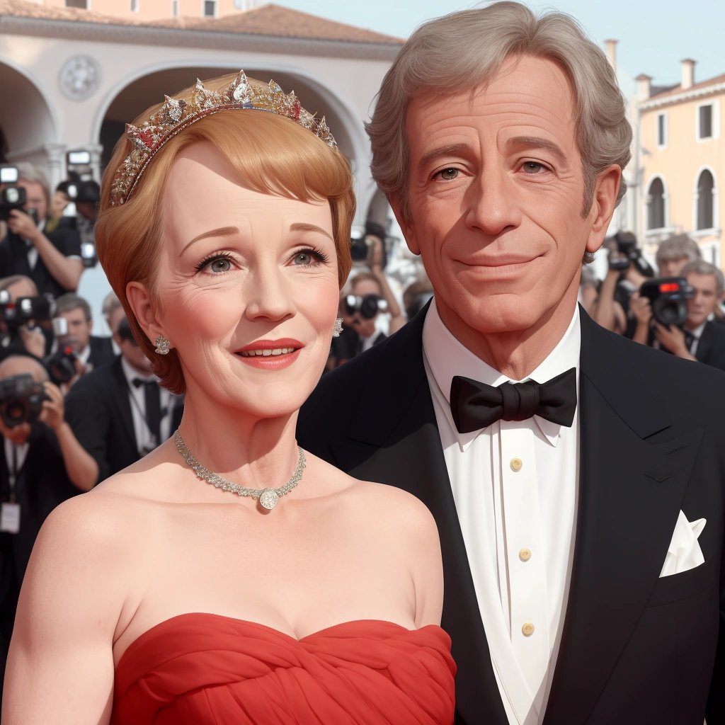 Julie Andrews and Ugo Tazella on the red carpet at the Venice Film Festival